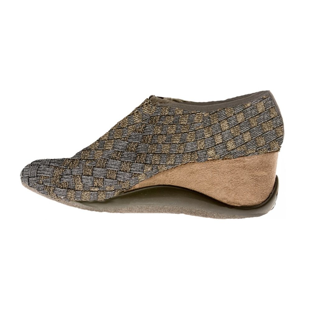 Zee Alexis Brand "Tern" Pewter and Bronze Wedge Shoes womens 41